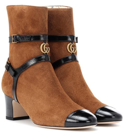 gucci brown suede ankle boots|high heel gucci boots.